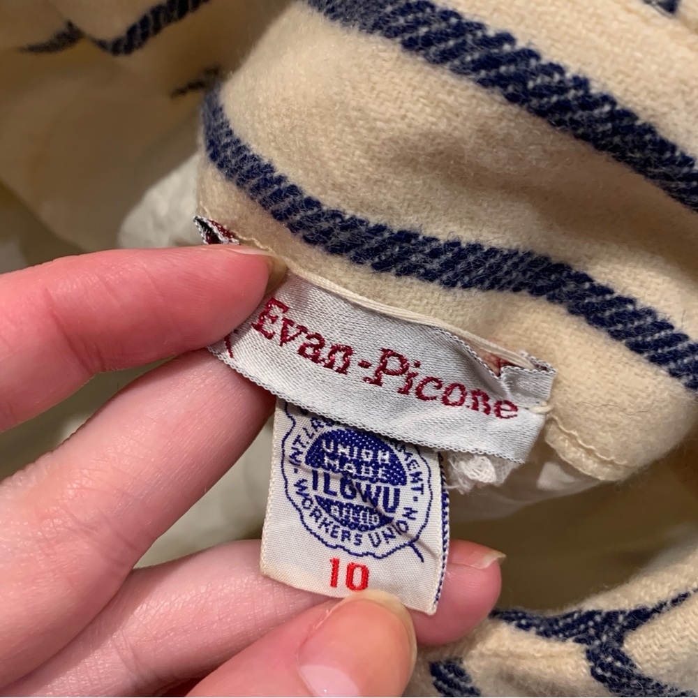 Vintage Evan Picone Cream Striped Pencil Skirts Size 10 - Picture 5 of 5